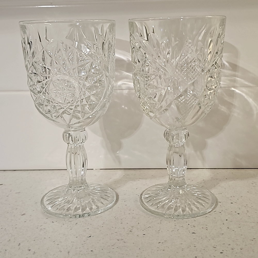Set of two (2) wine or water goblets.